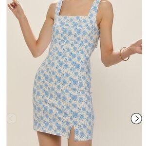 Floral Blue and White Dress